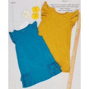 Turquiose and Mustard Yellow Ruffle dresses